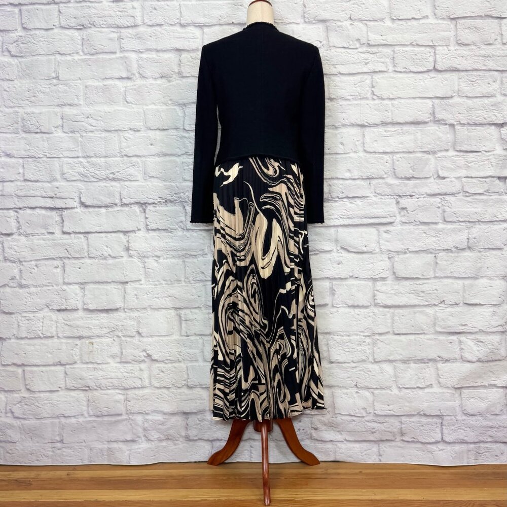 Truth By Republic Black Abstract Print Pleated Midi Skirt - Picture 6 of 9